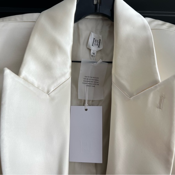 Helsa Heavy Satin Double Breasted Jacket in Bone Size XS NEW! New with tags! - Picture 5 of 12